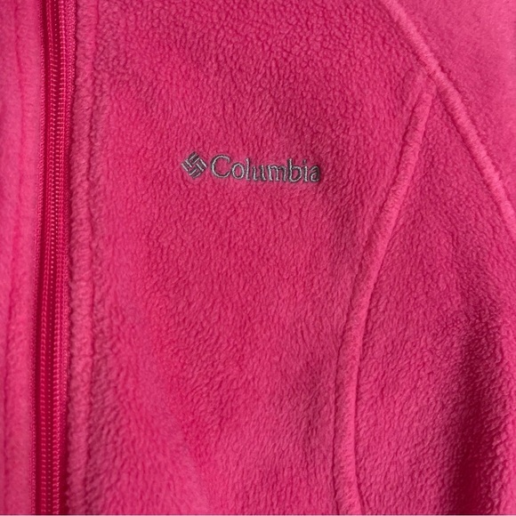 Columbia Womens Collared Pink Fleece Zip-up Jacket w/ Zipper Pockets Size M - Picture 3 of 10